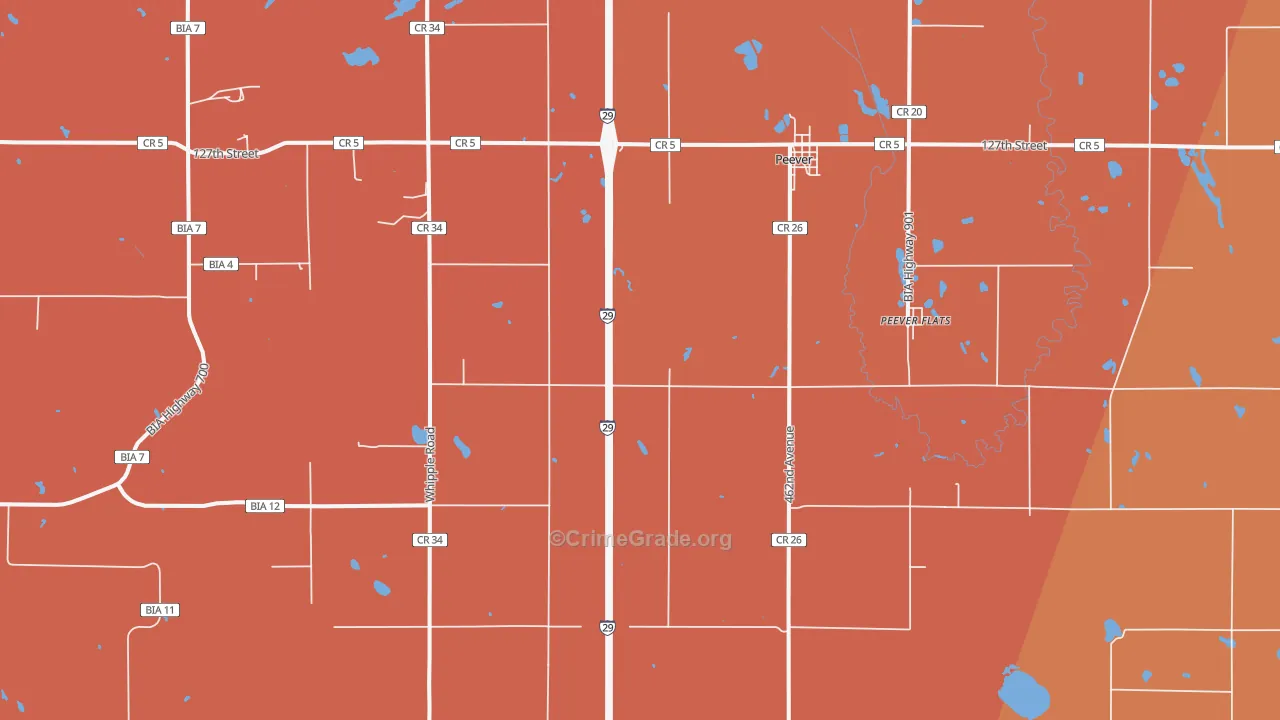 Peever, SD Map of Robbery Rates