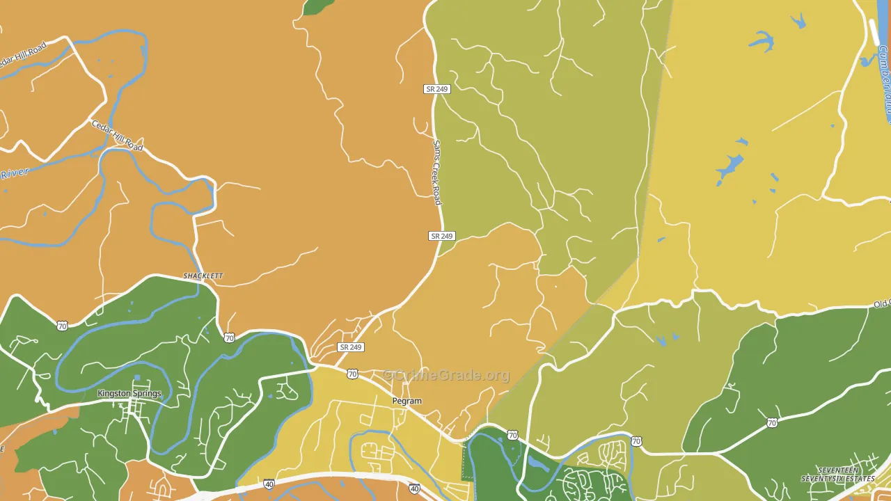 Pegram, TN Map of Robbery Rates