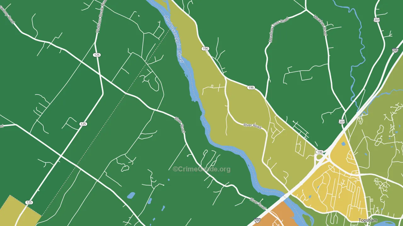 Pejepscot, ME Map of Robbery Rates