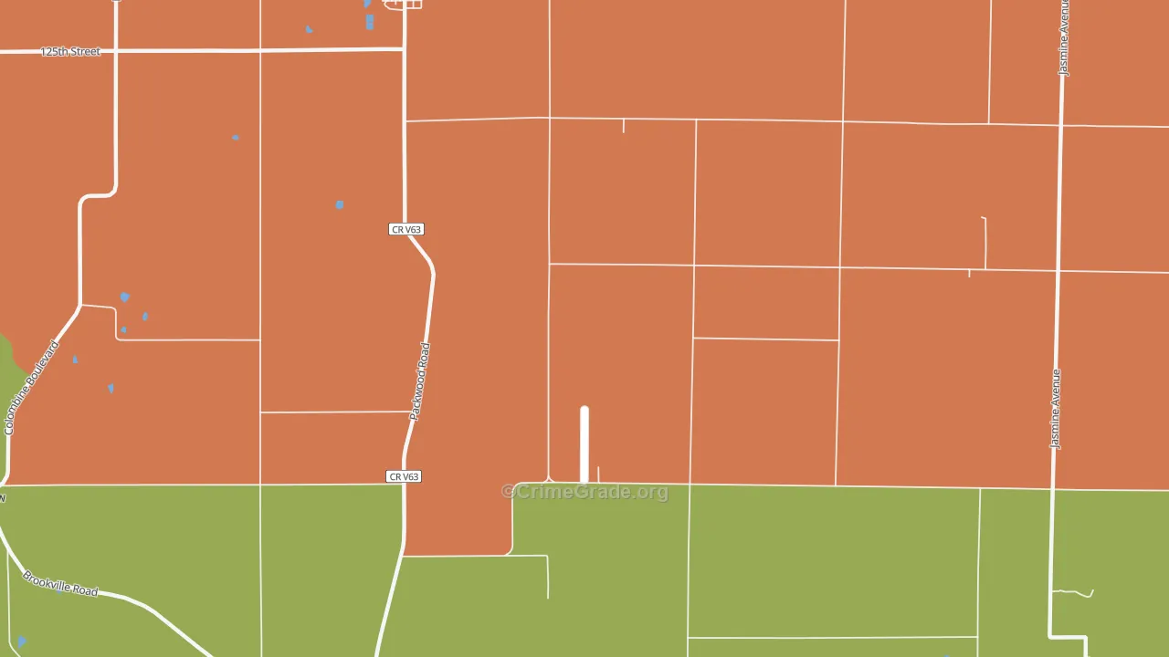 Pekin, IA Map of Robbery Rates