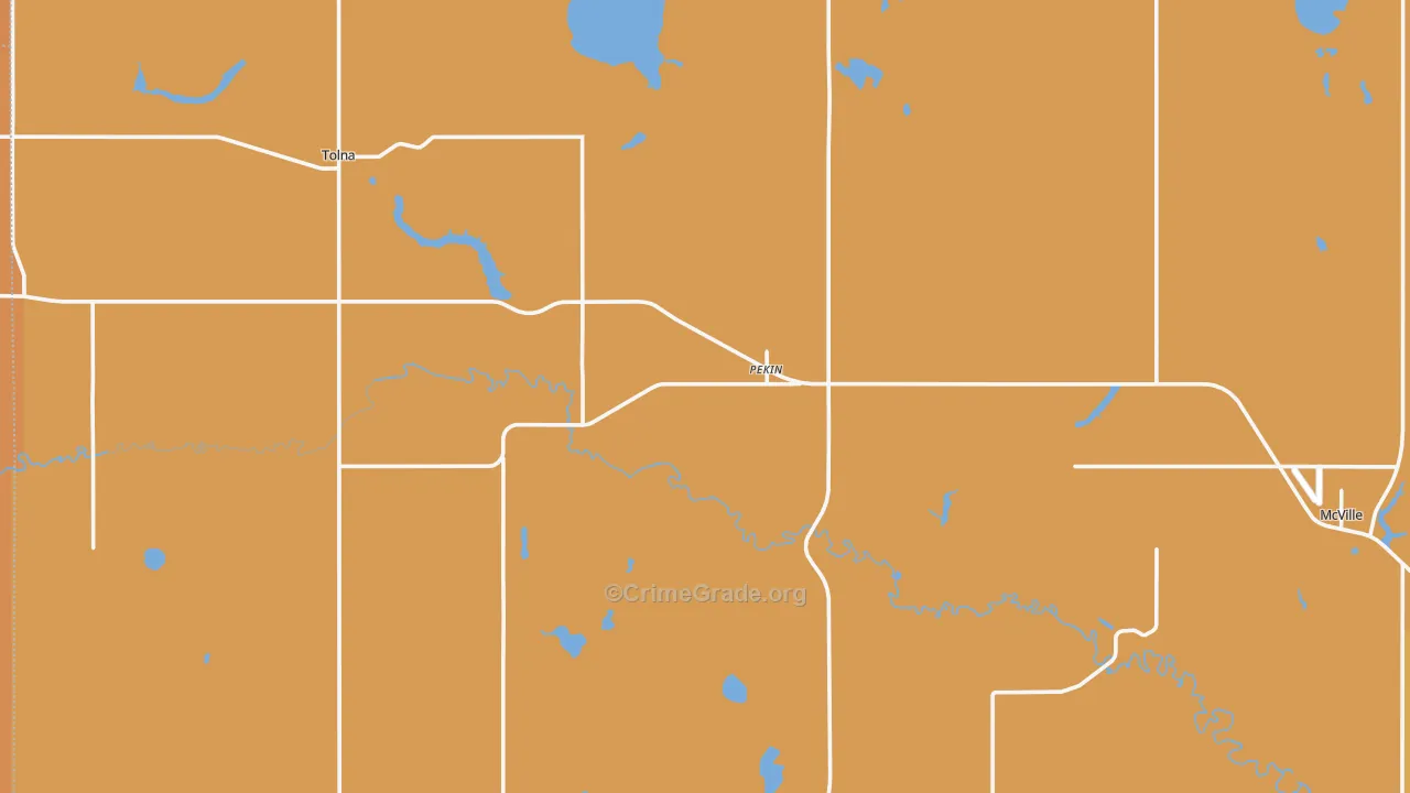 Pekin, ND Map of Robbery Rates