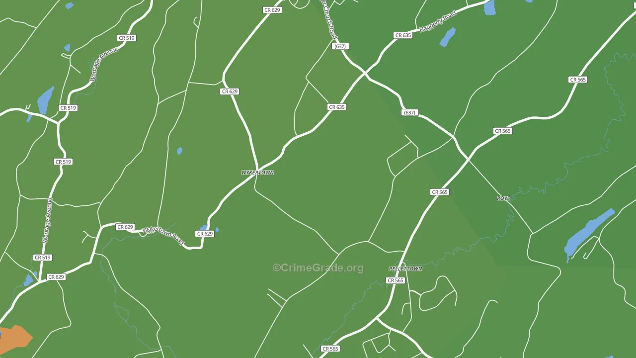 Pellettown, NJ Map of Robbery Rates