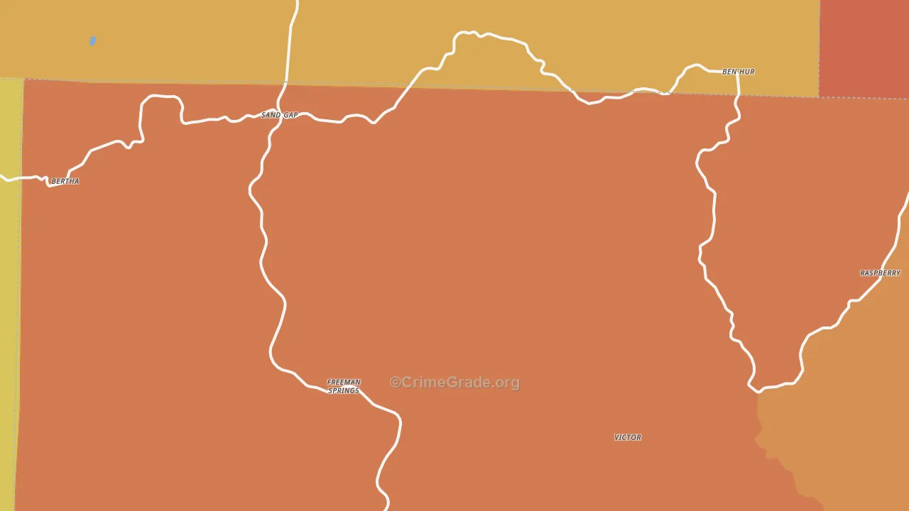 Pelsor, AR Map of Robbery Rates