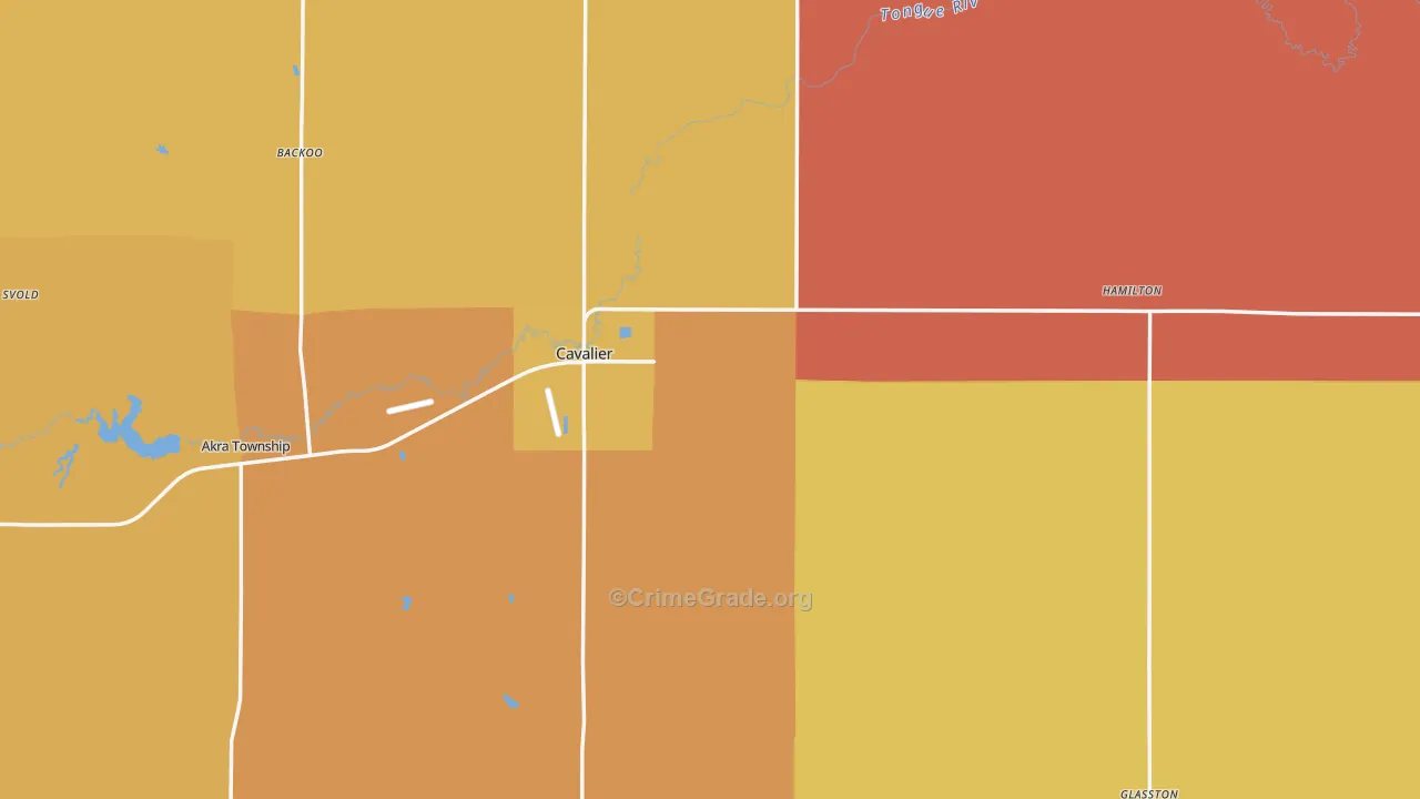 Pembina County, ND Map of Robbery Rates
