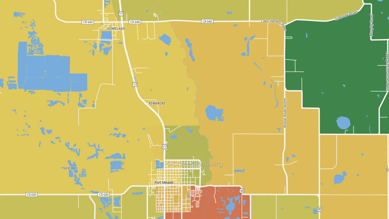 Pembroke, FL Map of Robbery Rates
