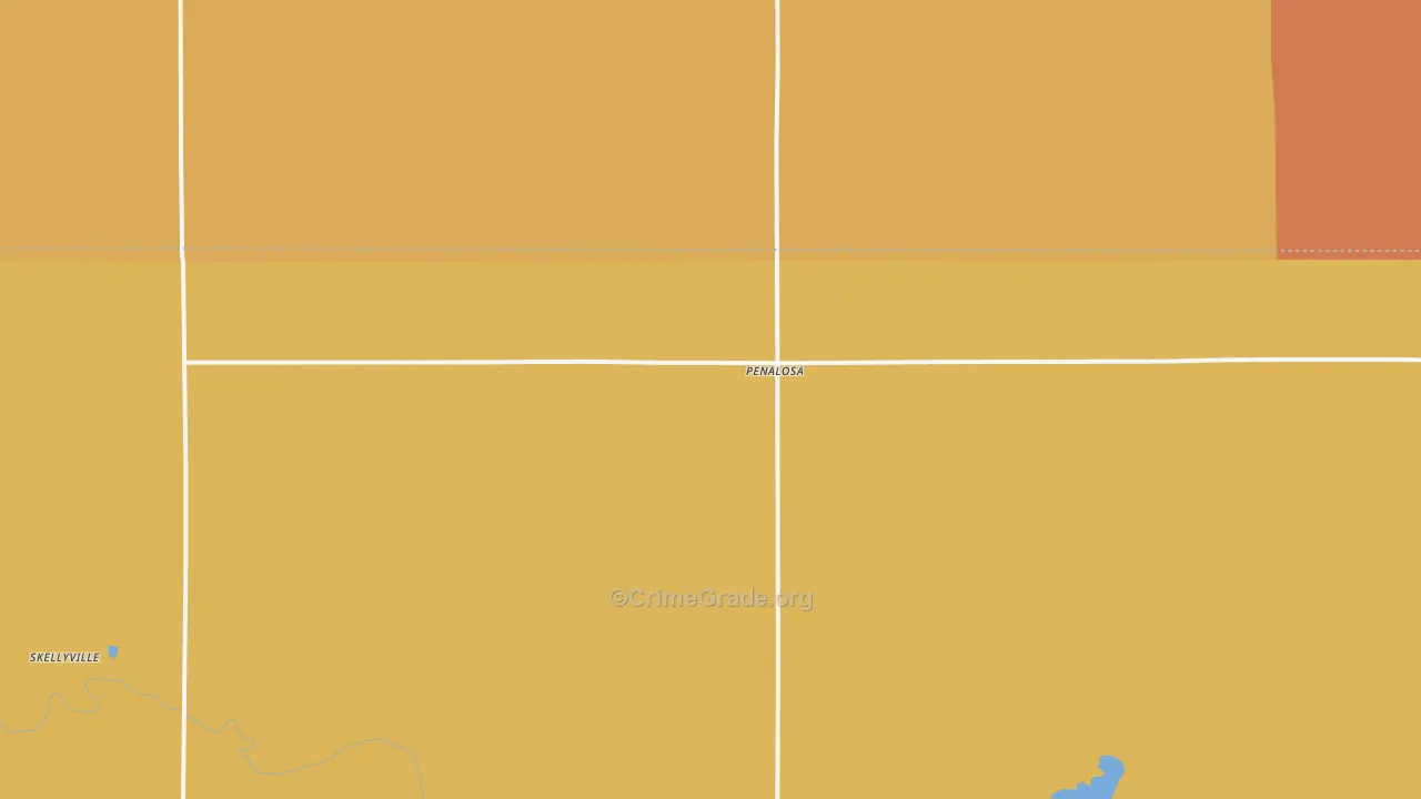 Penalosa, KS Map of Robbery Rates