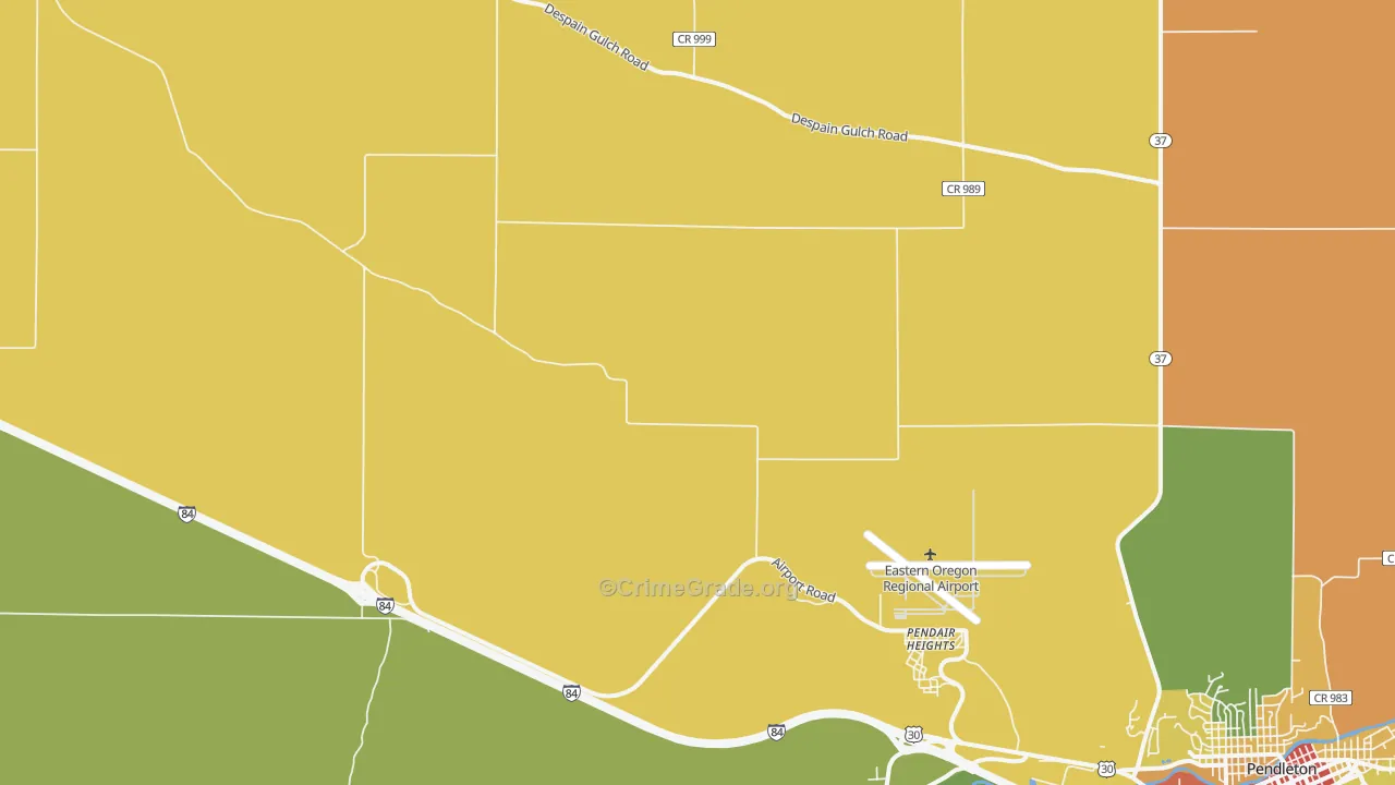 Pendair Heights, OR Map of Robbery Rates