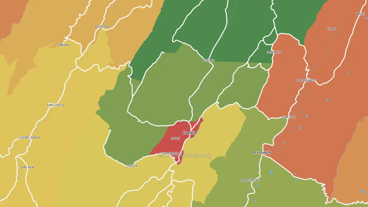 Pendleton County, WV Map of Robbery Rates
