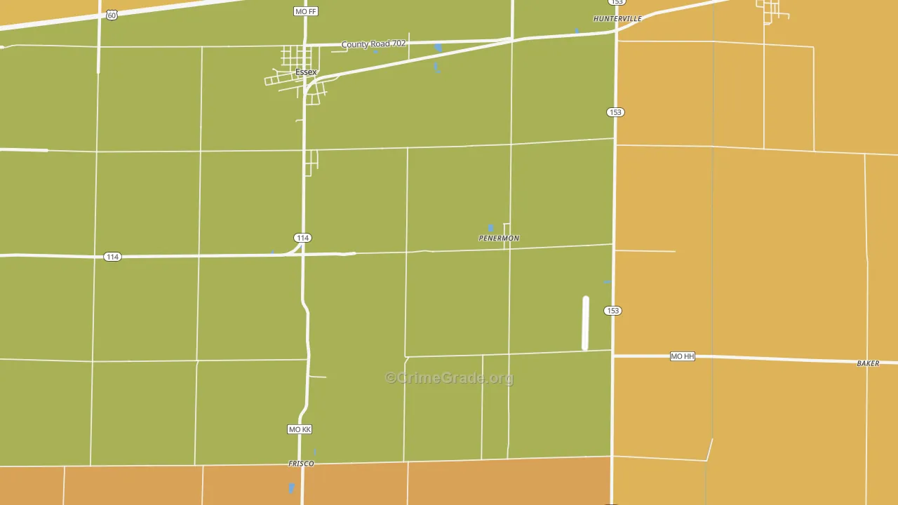 Penermon, MO Map of Robbery Rates