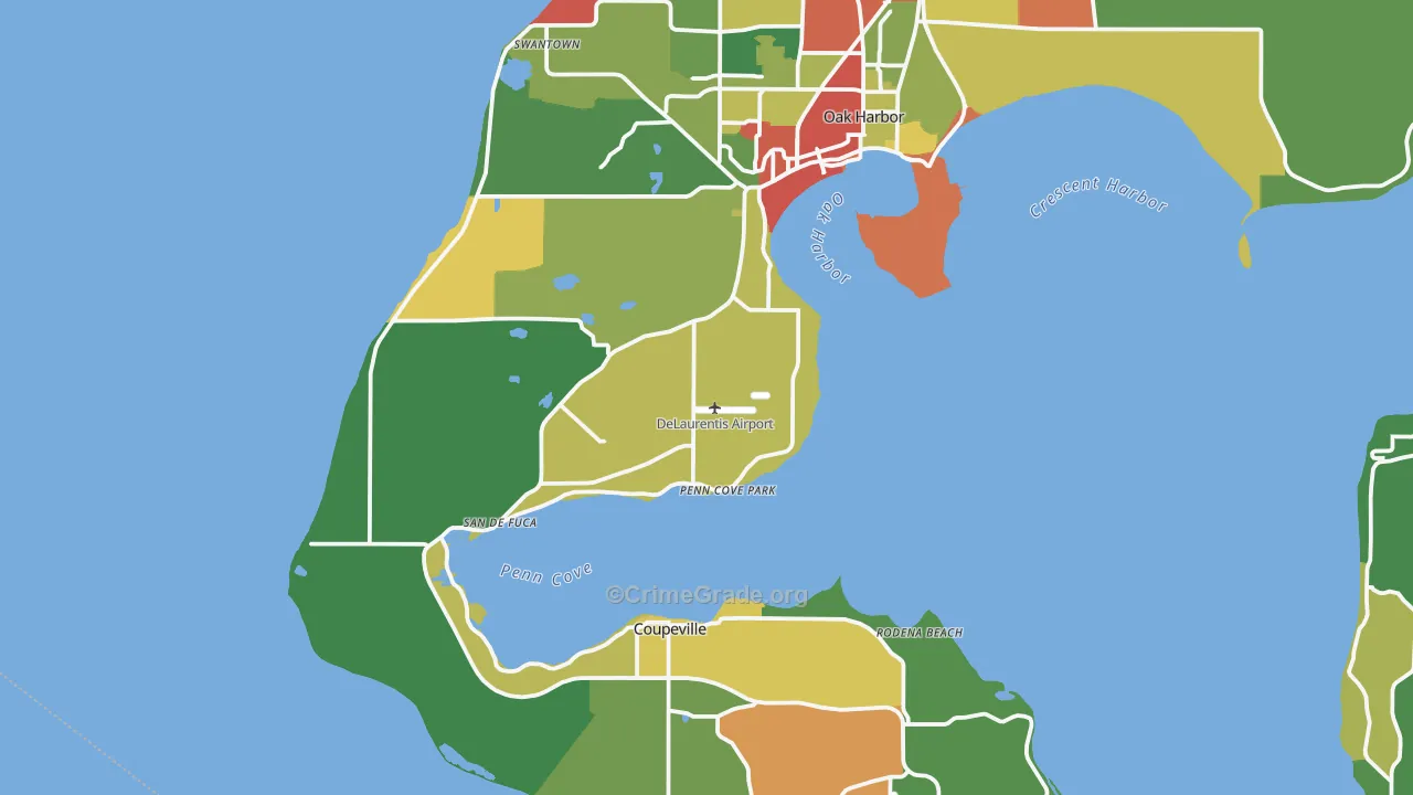 Penn Cove Park, WA Map of Robbery Rates