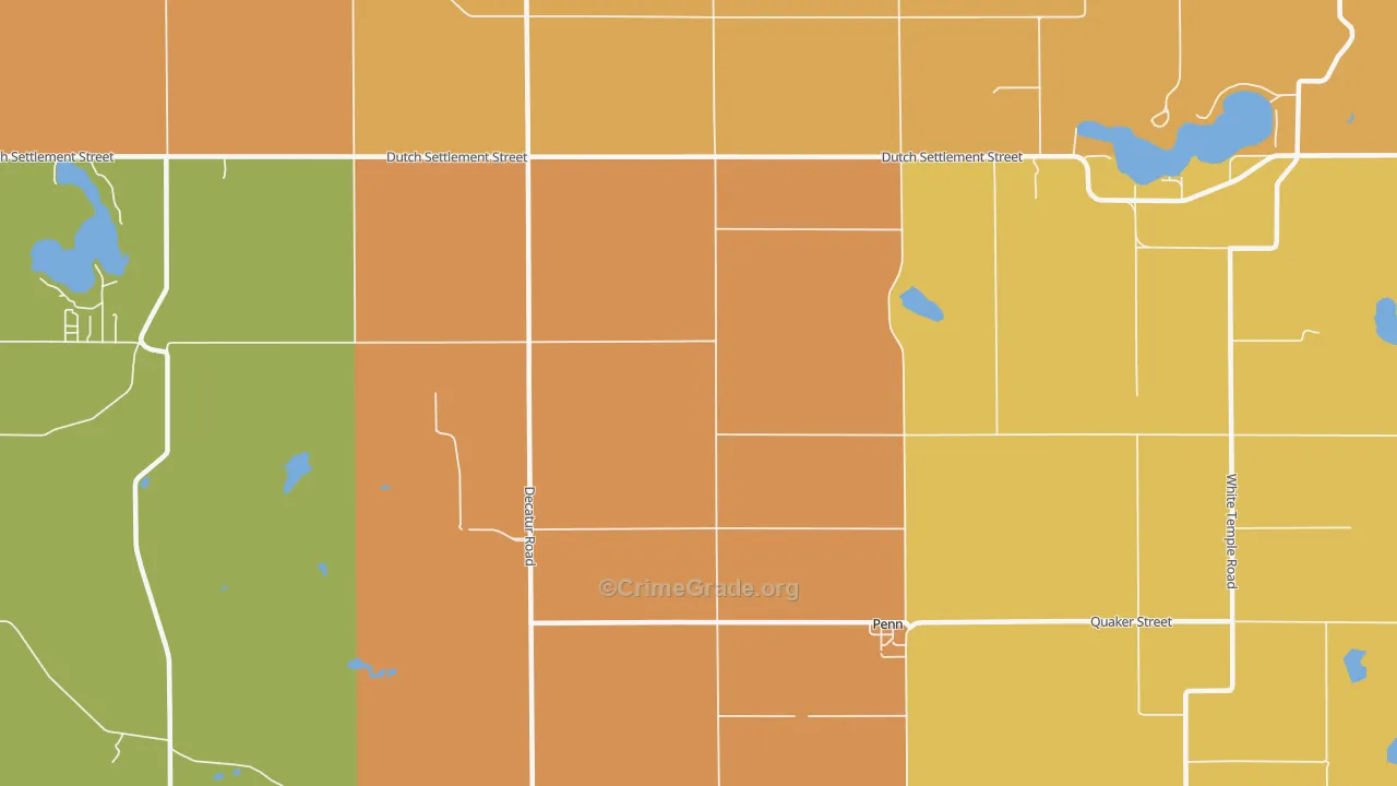 Penn, MI Map of Robbery Rates