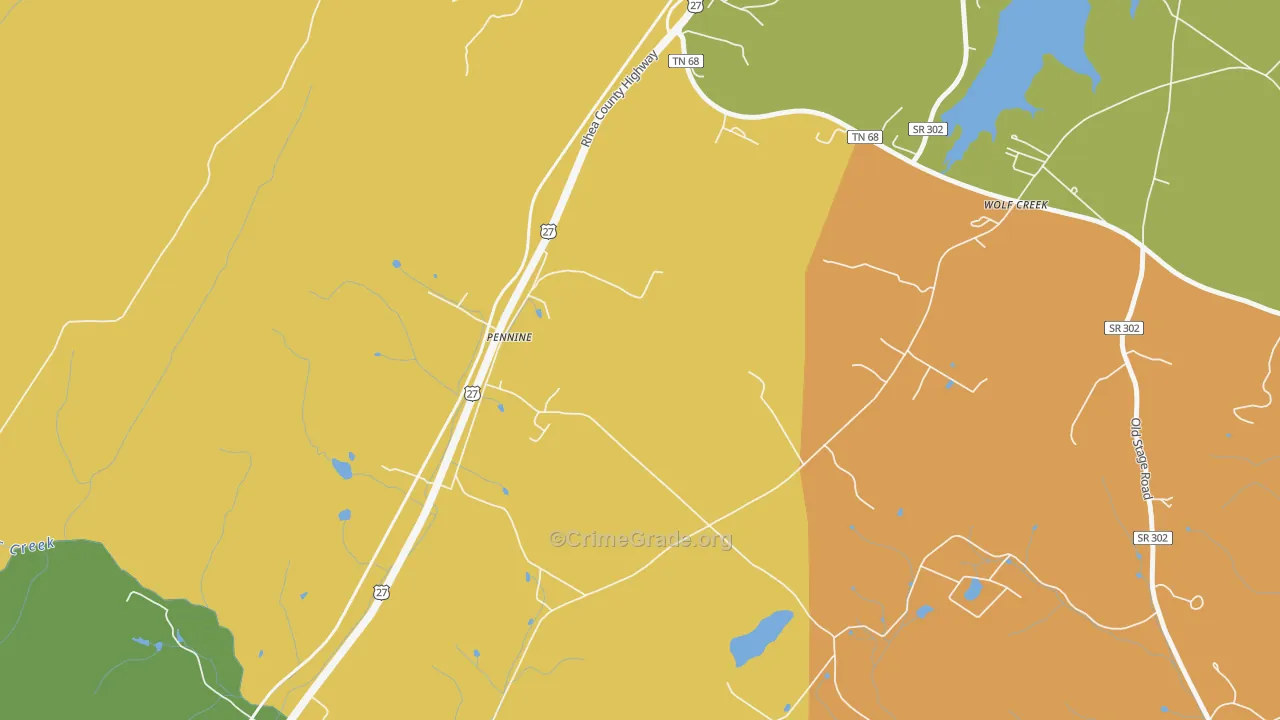 Pennine, TN Map of Robbery Rates