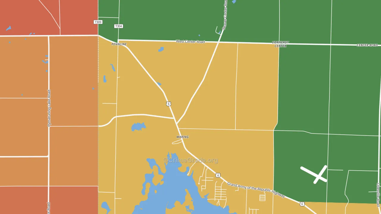 Pennline, PA Map of Robbery Rates