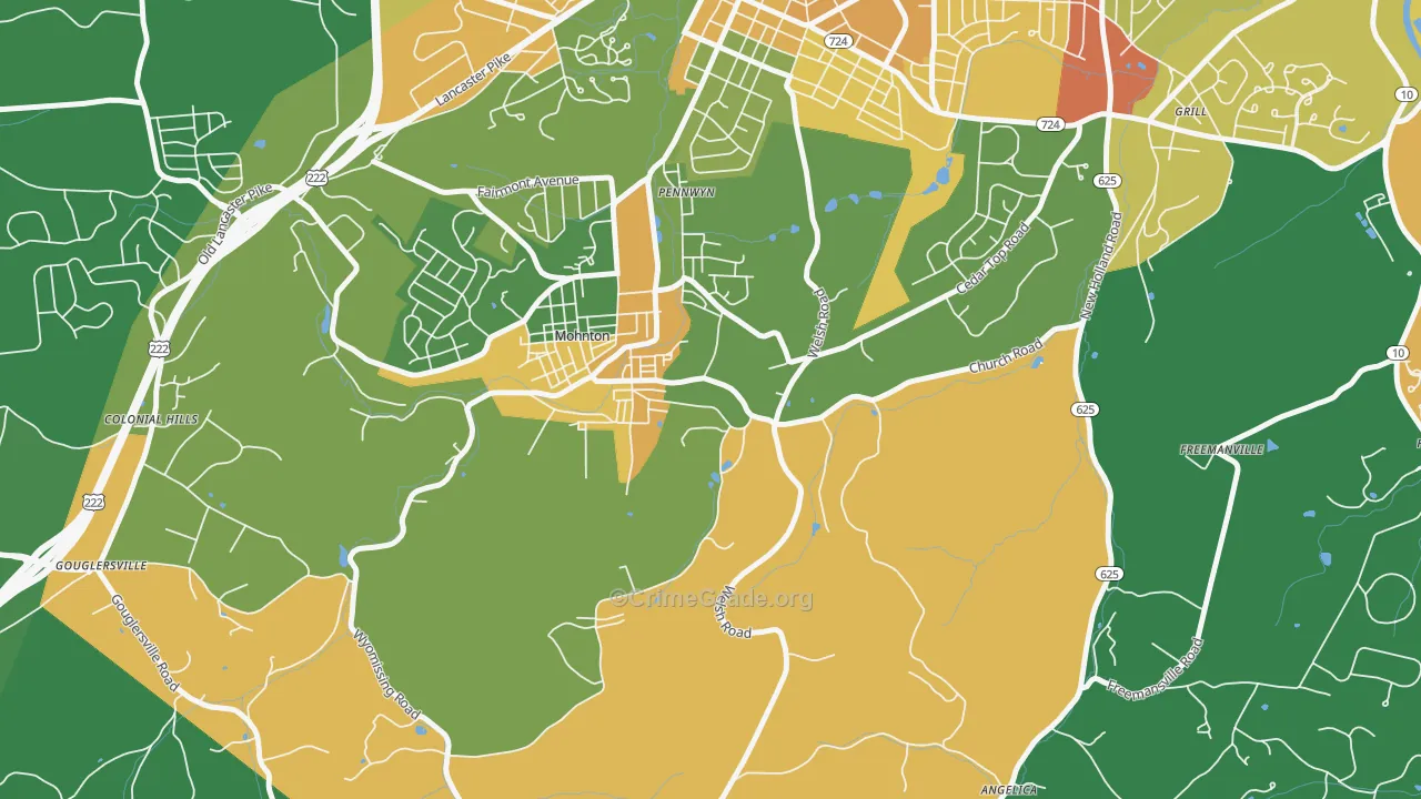 Pennwyn, PA Map of Robbery Rates