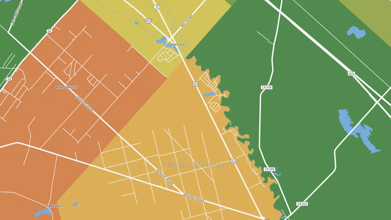 Penny Pot, NJ Map of Robbery Rates