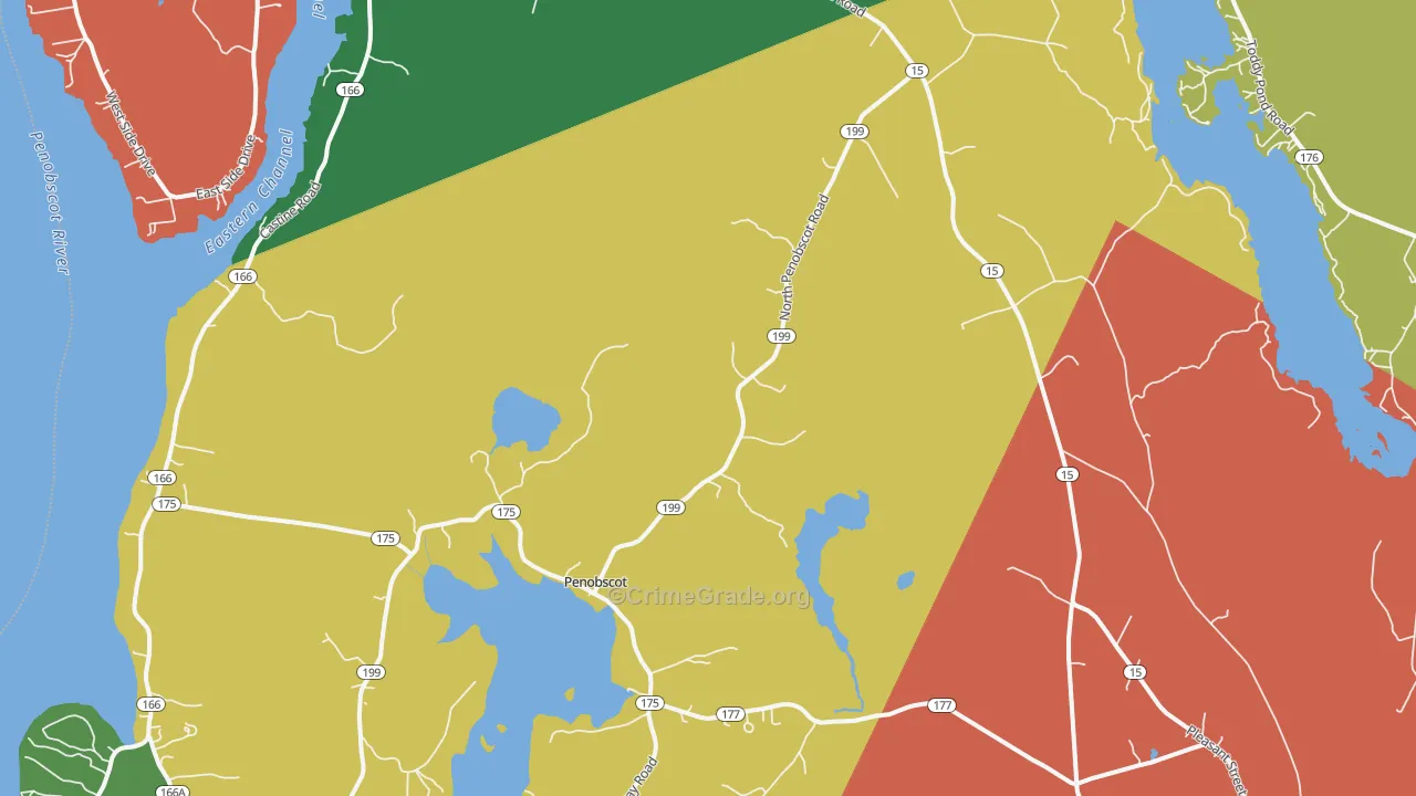 Penobscot, ME Map of Robbery Rates