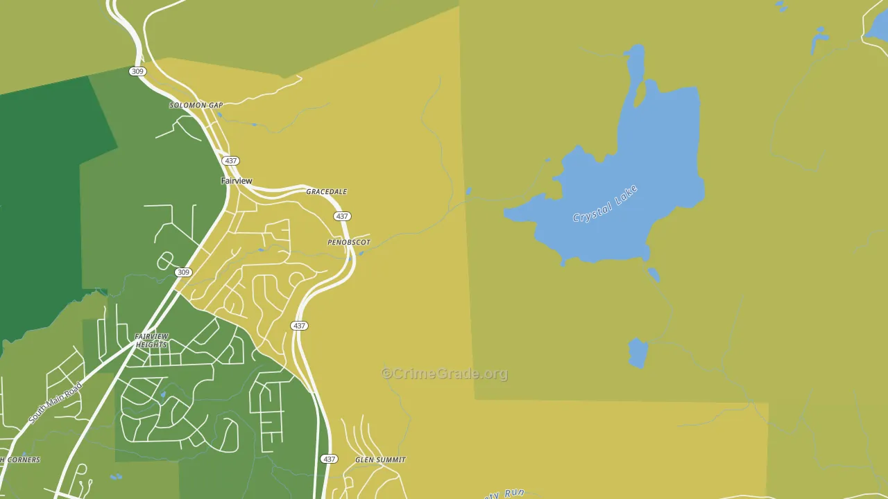 Penobscot, PA Map of Robbery Rates