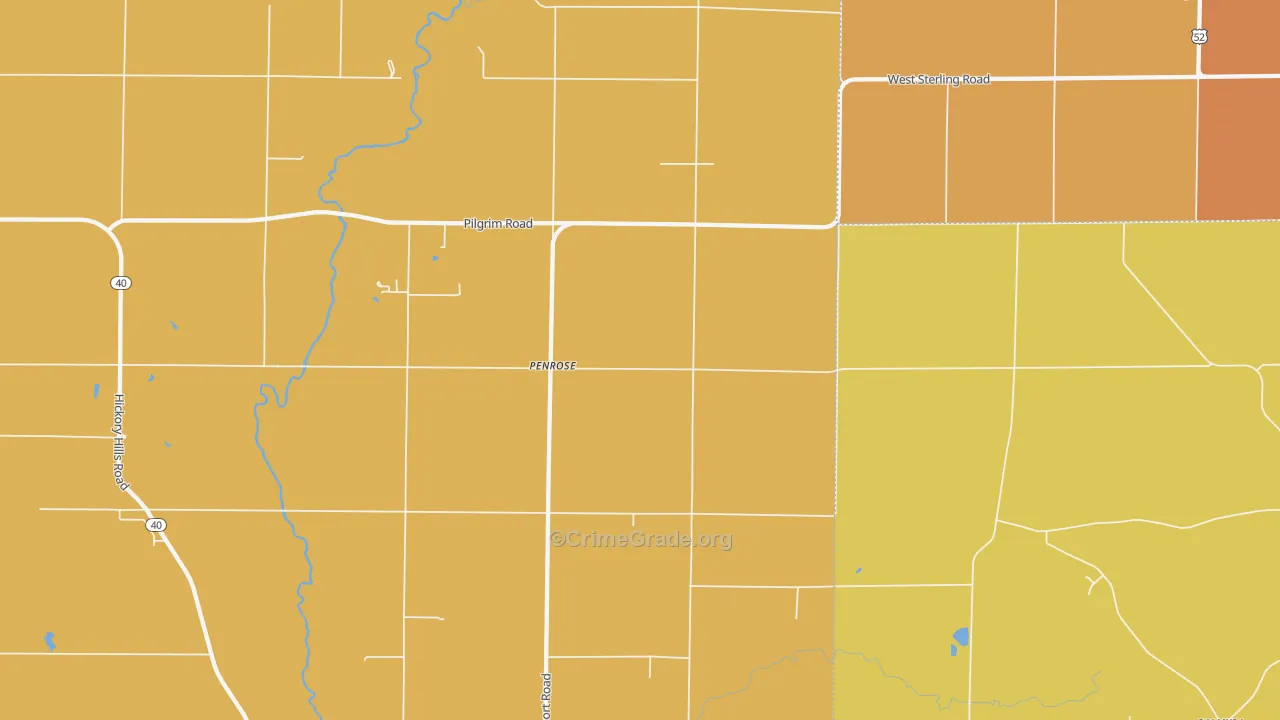 Penrose, IL Map of Robbery Rates