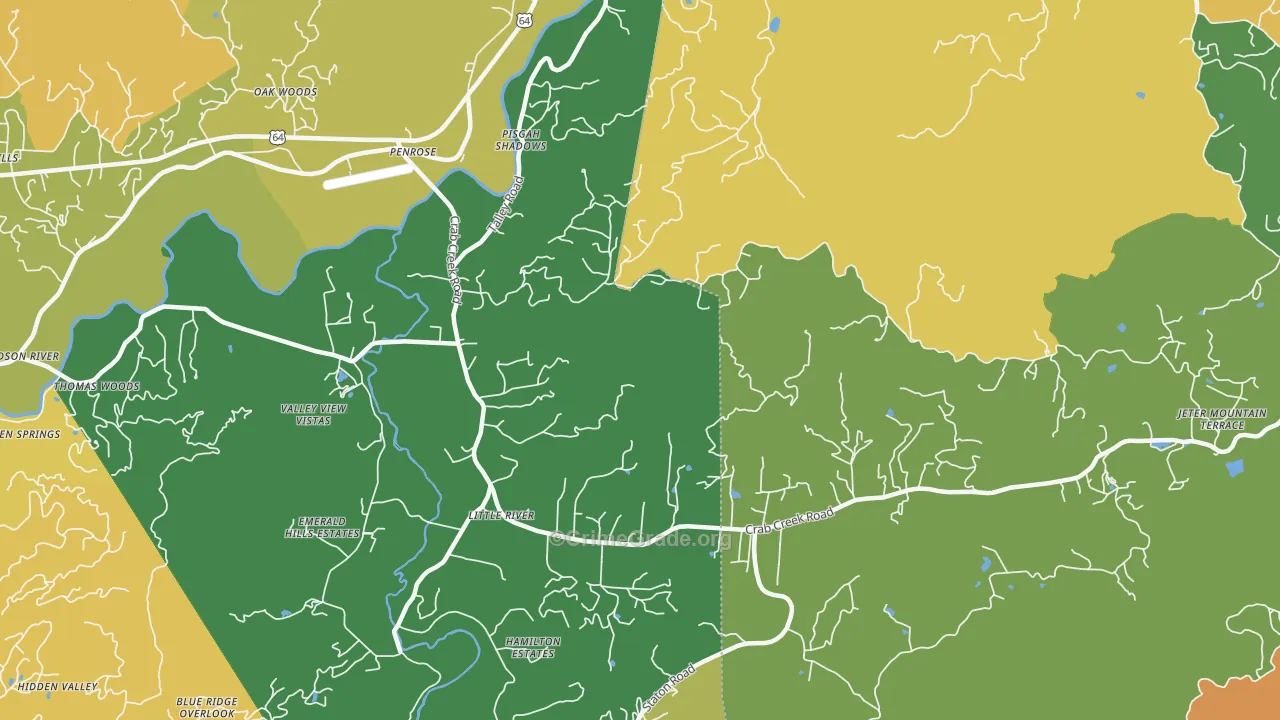 Penrose, NC Map of Robbery Rates