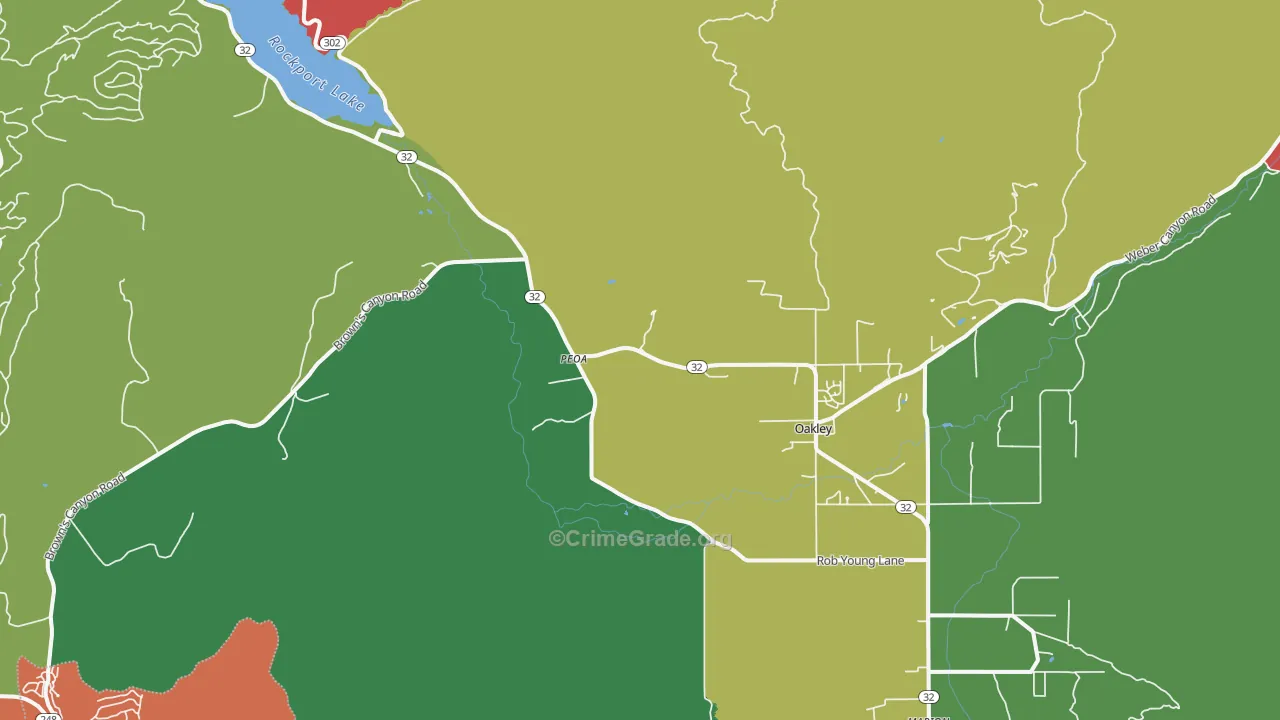 Peoa, UT Map of Robbery Rates