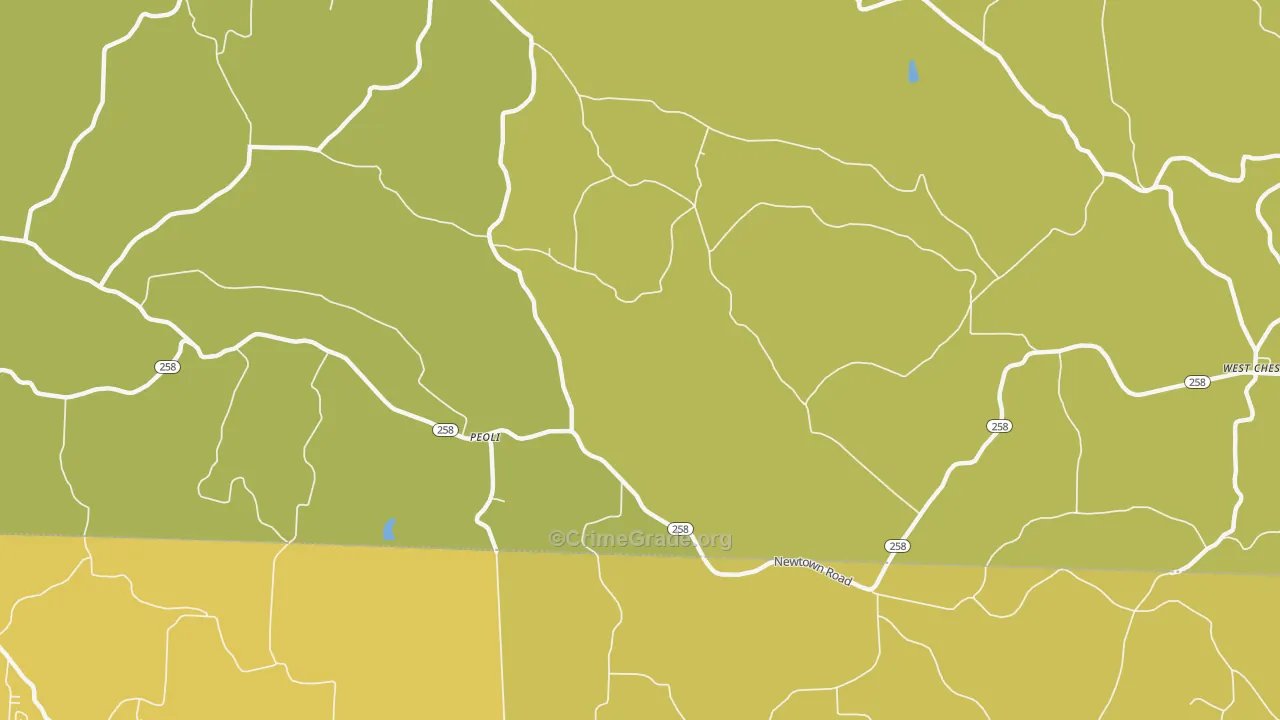 Peoli, OH Map of Robbery Rates