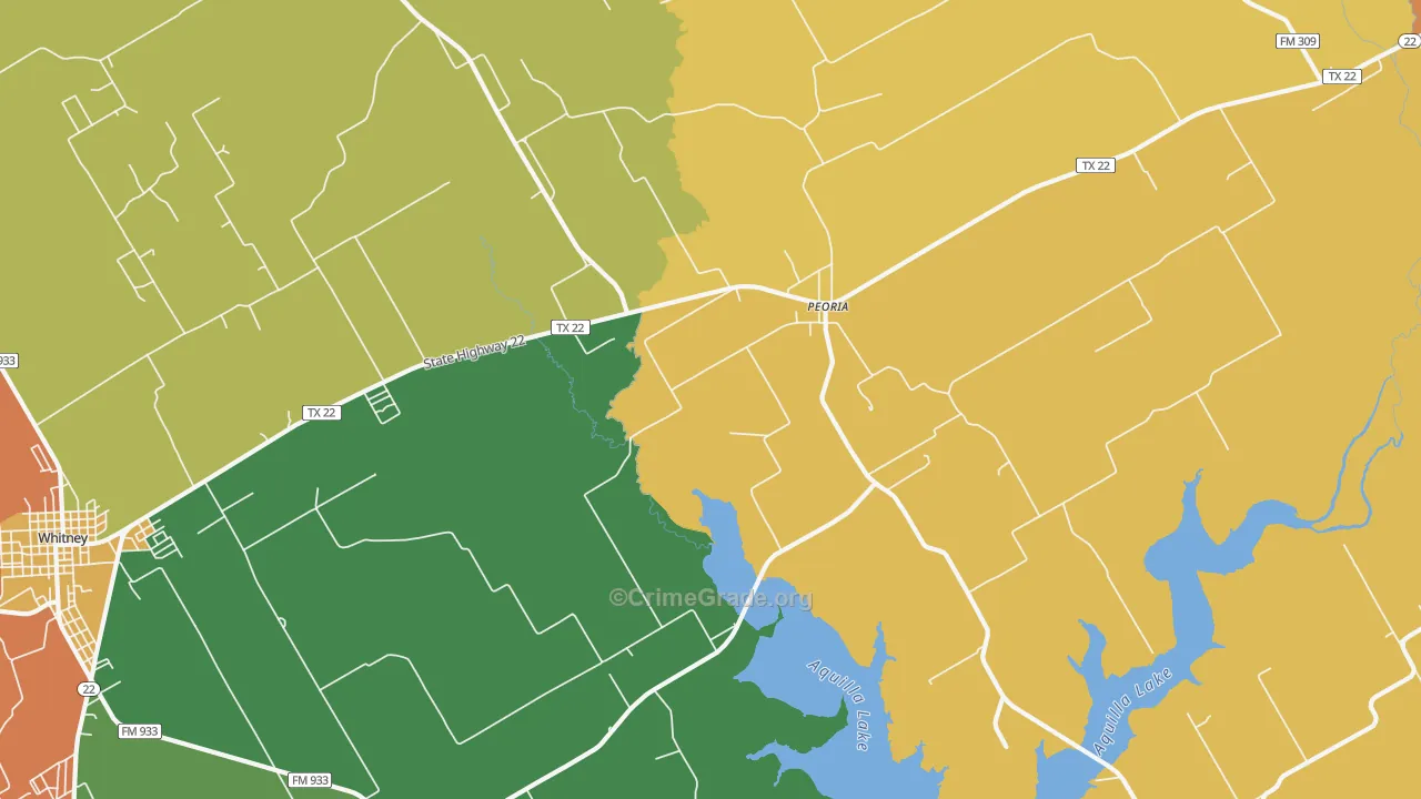 Peoria, TX Map of Robbery Rates