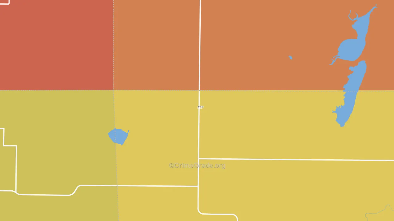 Pep, TX Map of Robbery Rates