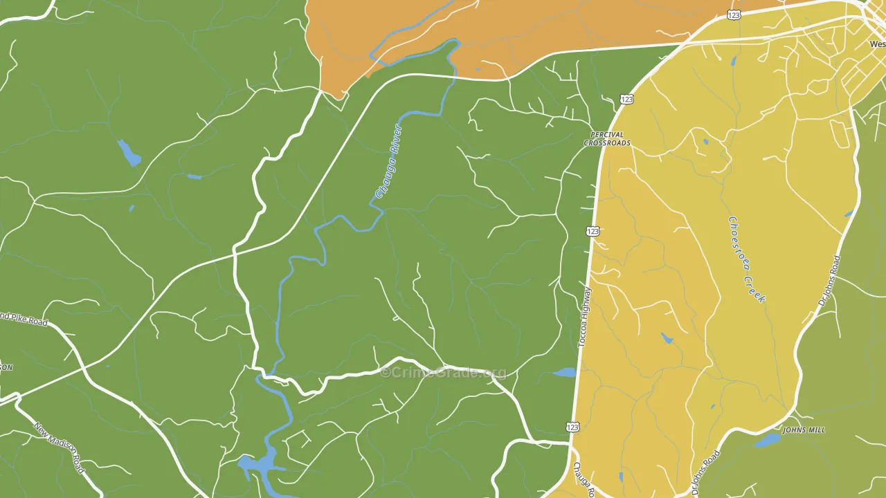 Percival Crossroads, SC Map of Robbery Rates