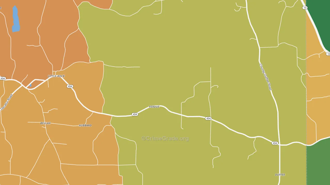 Perdue, MS Map of Robbery Rates