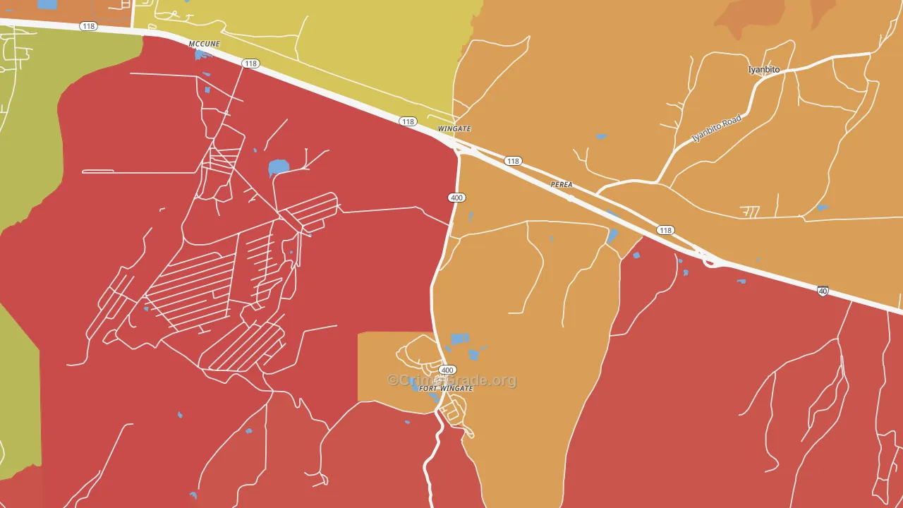 Perea, NM Map of Robbery Rates