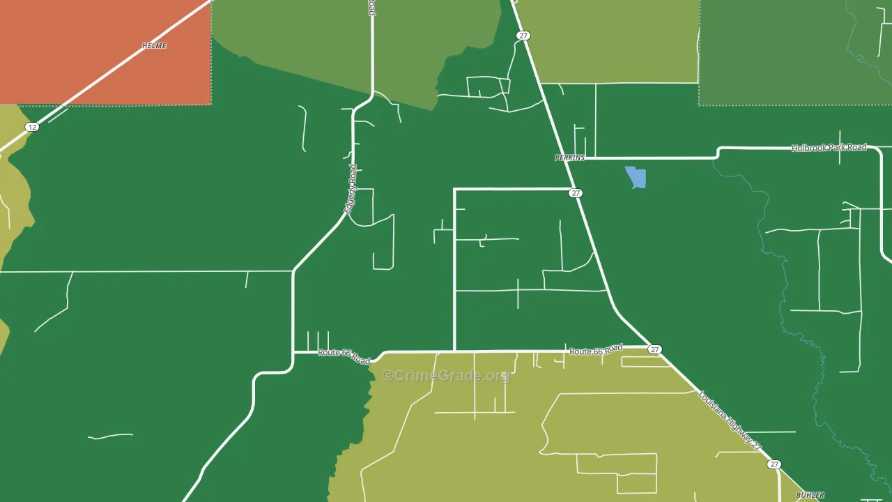Perkins, LA Map of Robbery Rates