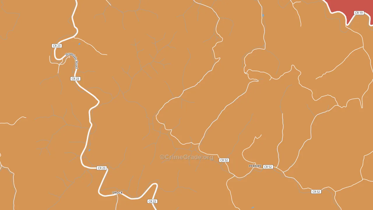Perkins, WV Map of Robbery Rates