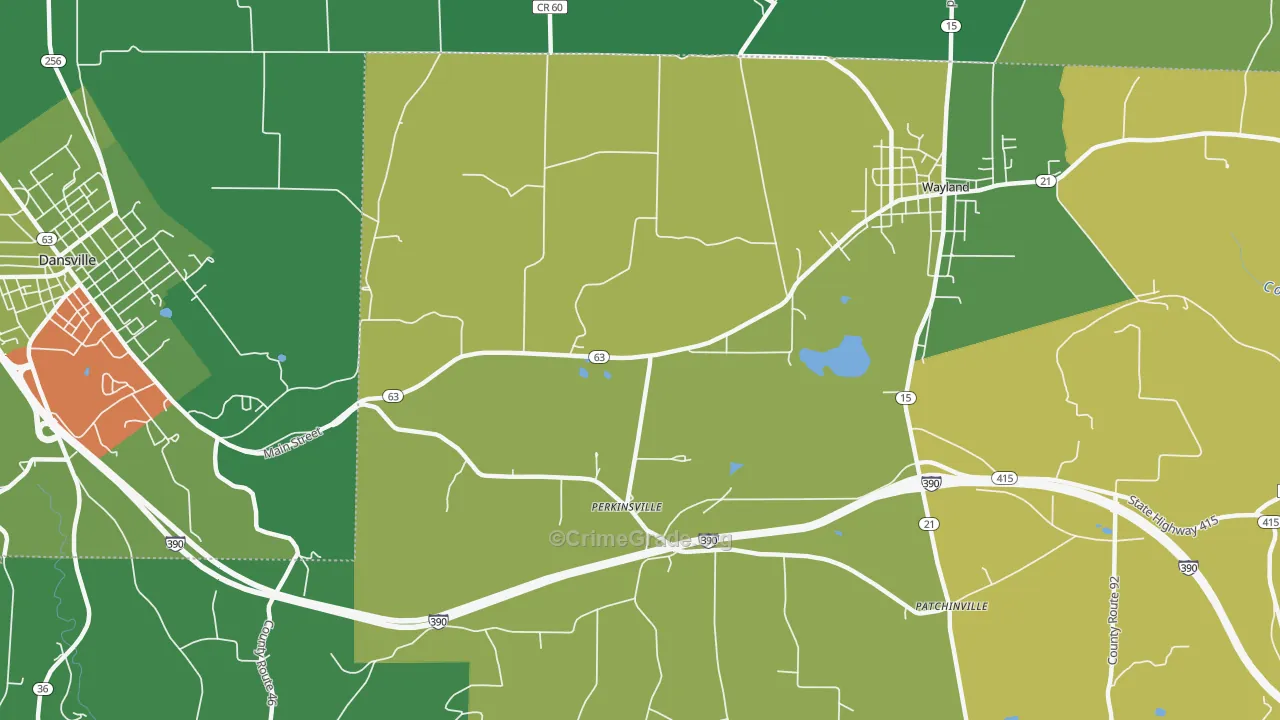 Perkinsville, NY Map of Robbery Rates