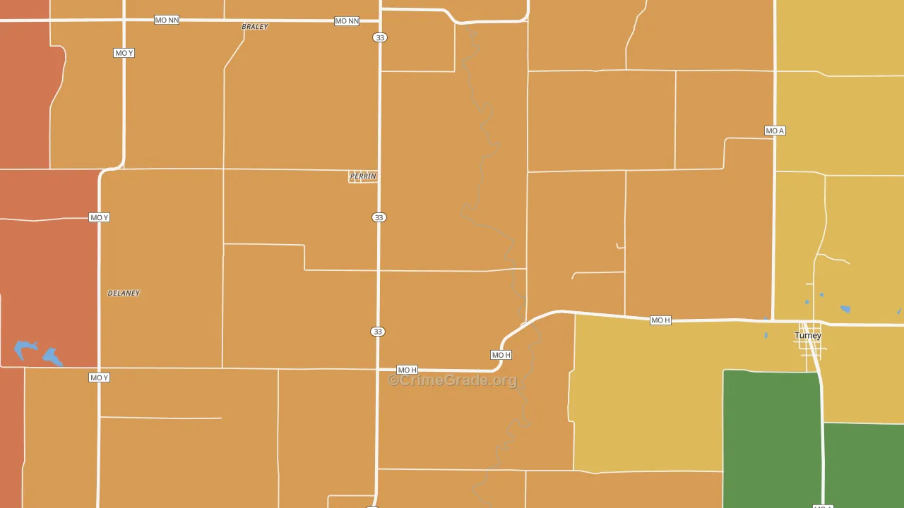 Perrin, MO Map of Robbery Rates