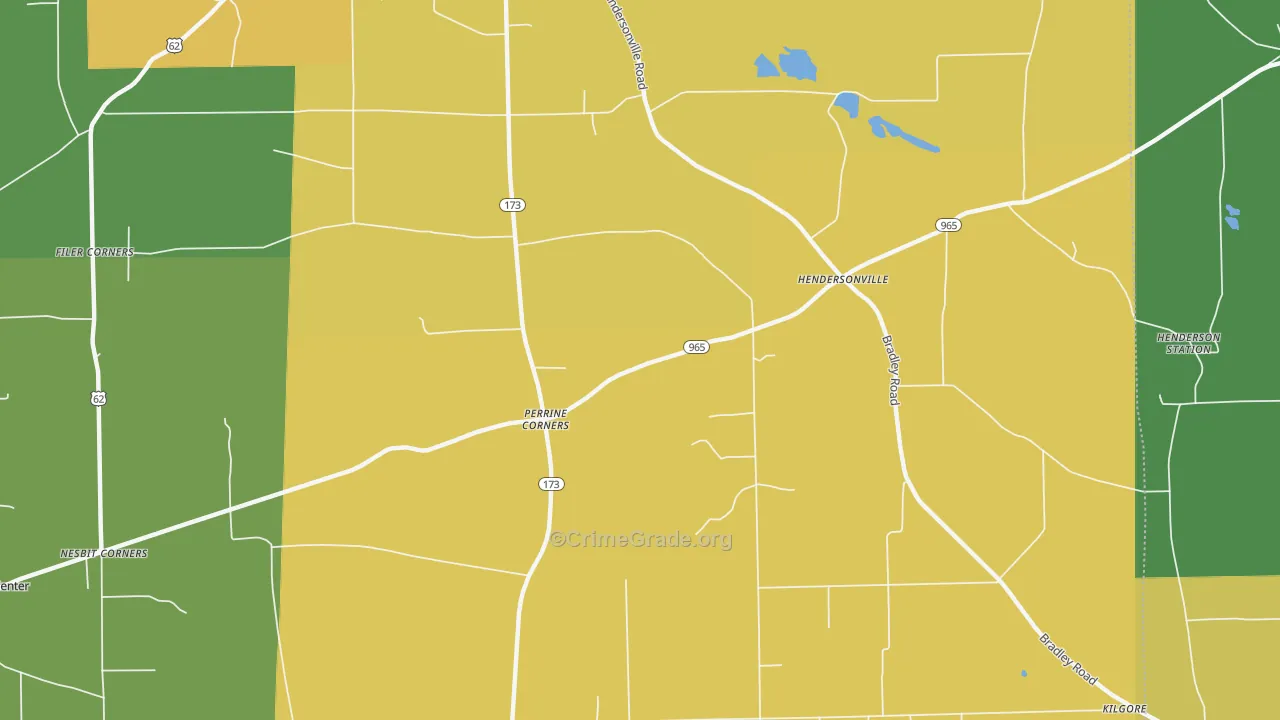 Perrine Corners, PA Map of Robbery Rates