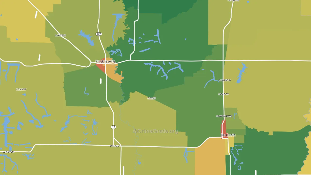 Perry County, IL Map of Robbery Rates