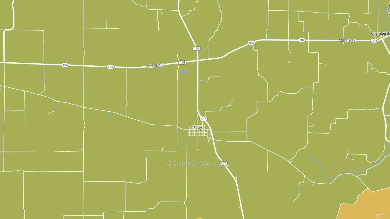 Perry, IL Map of Robbery Rates