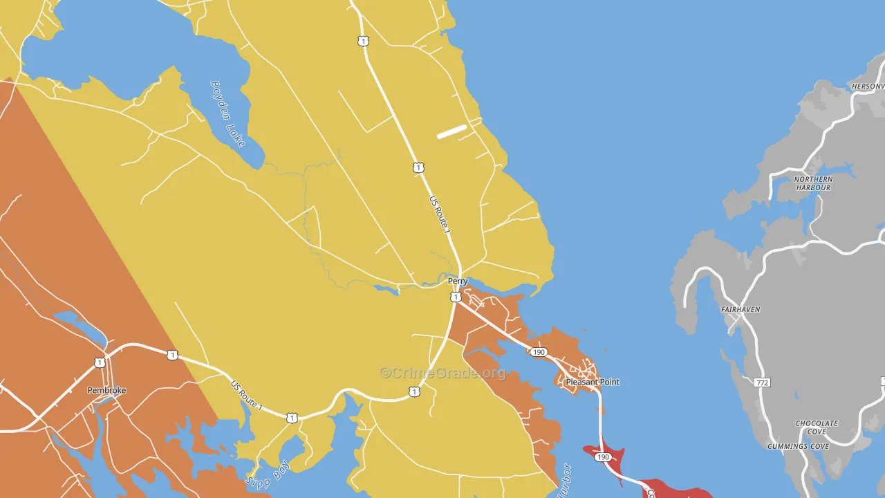 Perry, ME Map of Robbery Rates