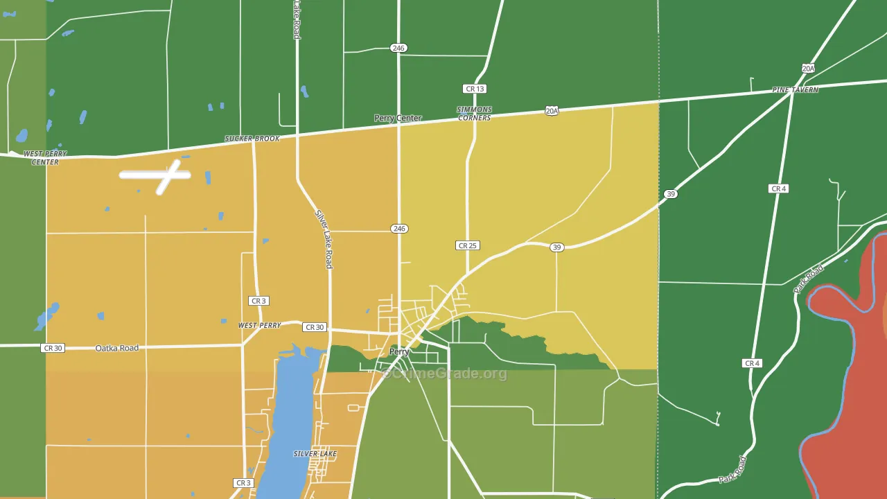 Perry, NY Map of Robbery Rates