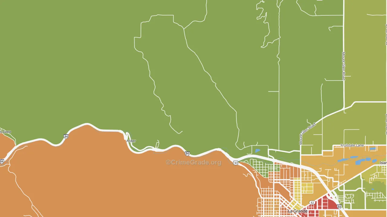 Perry, OR Map of Robbery Rates
