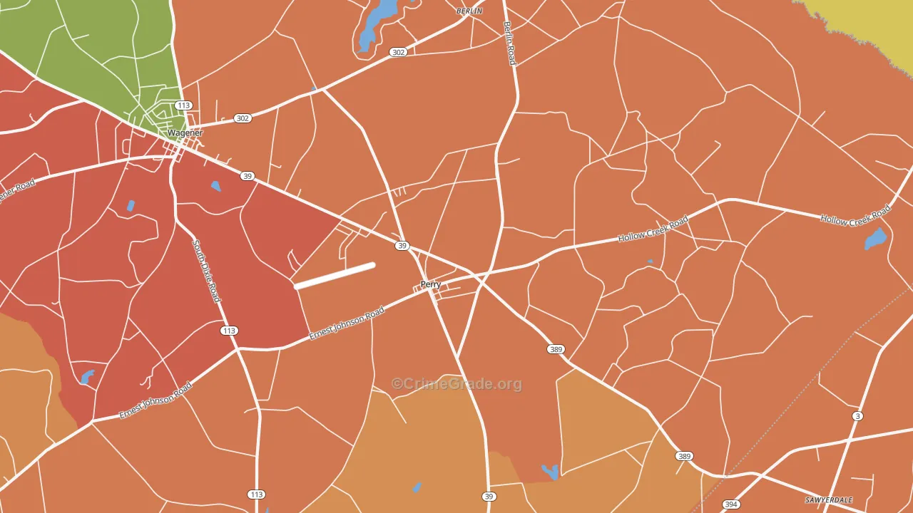 Perry, SC Map of Robbery Rates