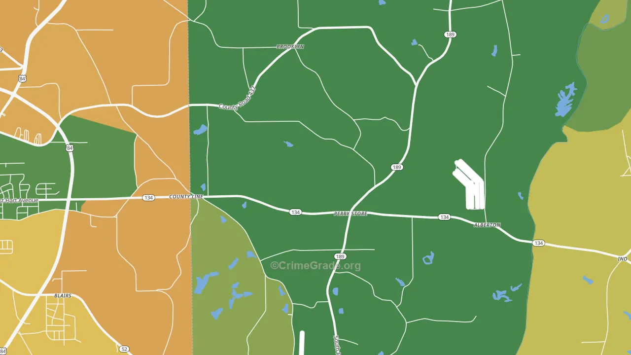 Perry Store, AL Map of Robbery Rates