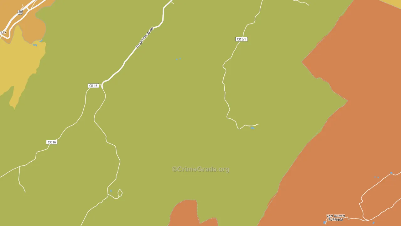 Perry, WV Map of Robbery Rates