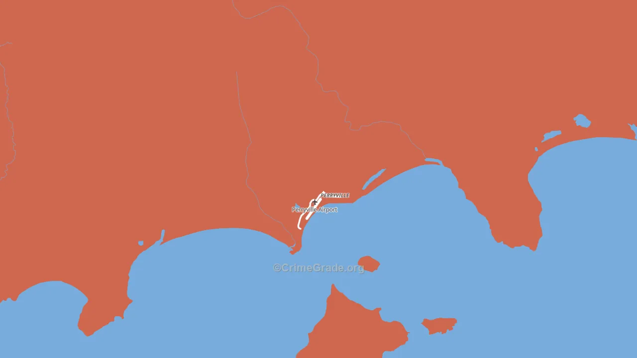 Perryville, AK Map of Robbery Rates