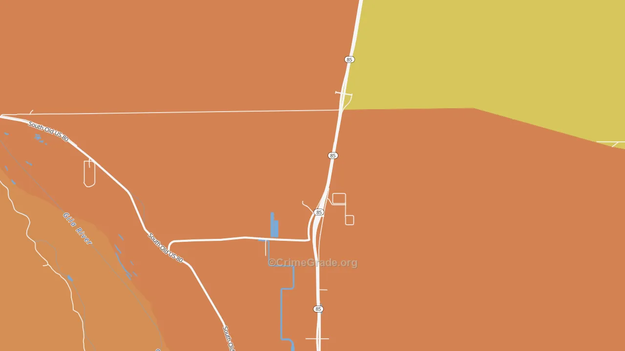 Perryville, AZ Map of Robbery Rates