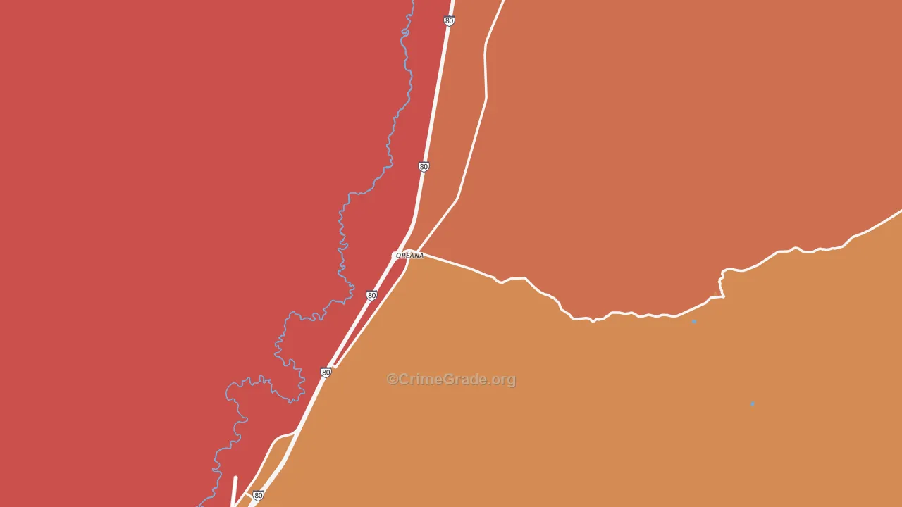 Pershing County, NV Map of Robbery Rates