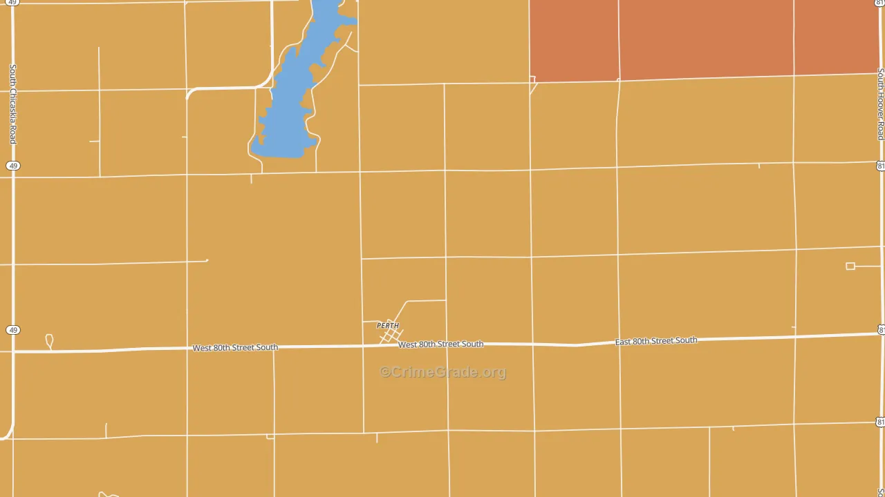 Perth, KS Map of Robbery Rates