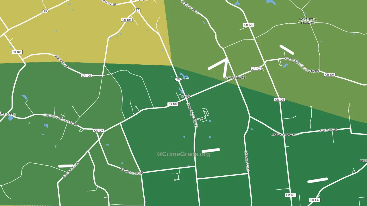 Perth, NY Map of Robbery Rates