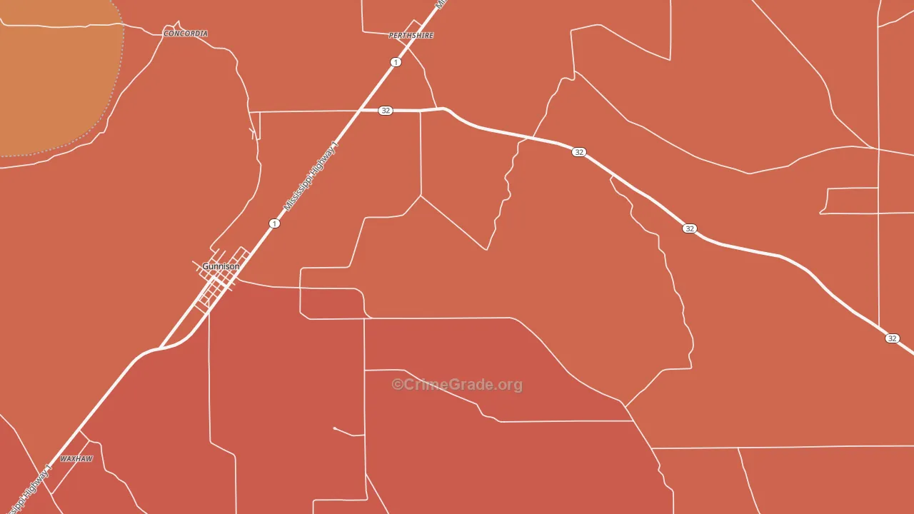 Perthshire, MS Map of Robbery Rates