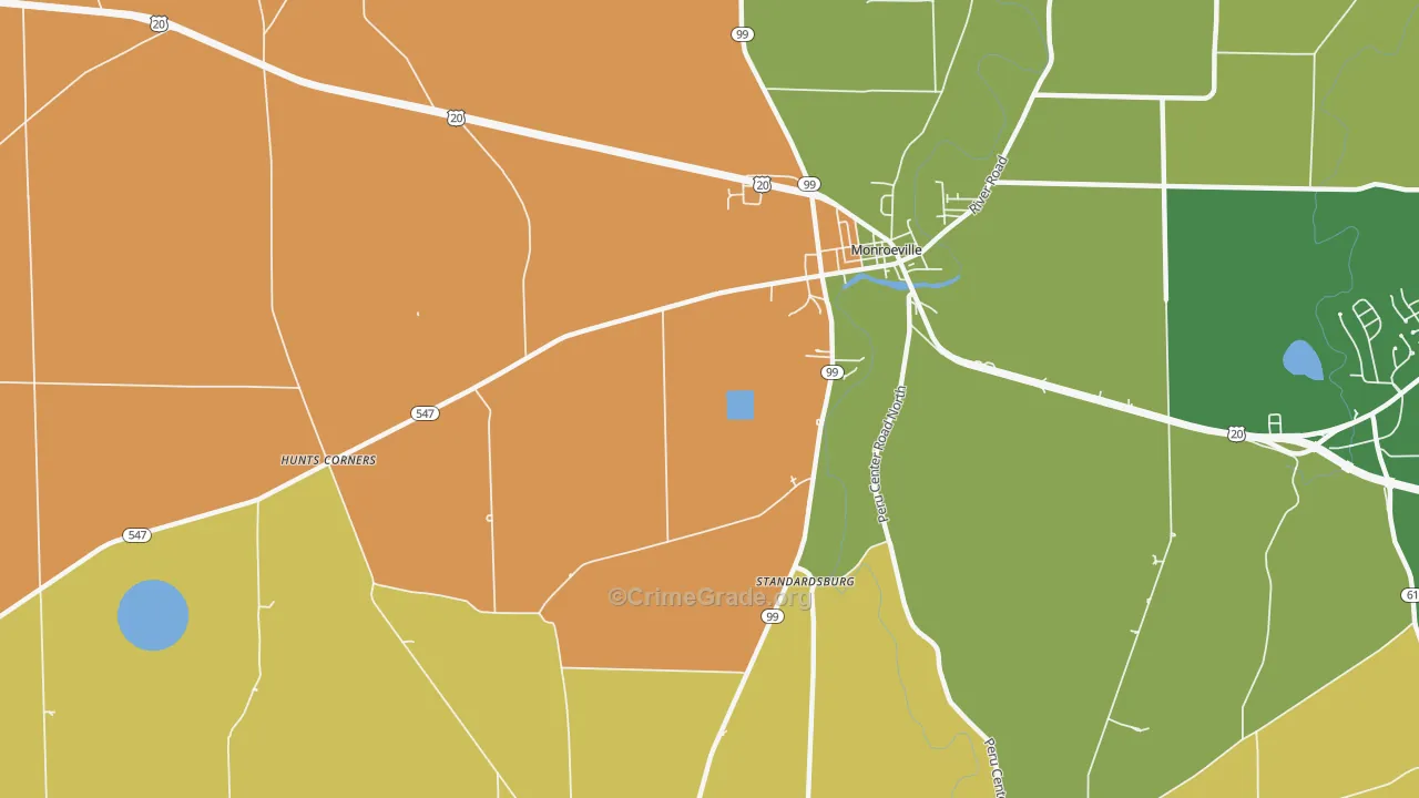 Peru, OH Map of Robbery Rates